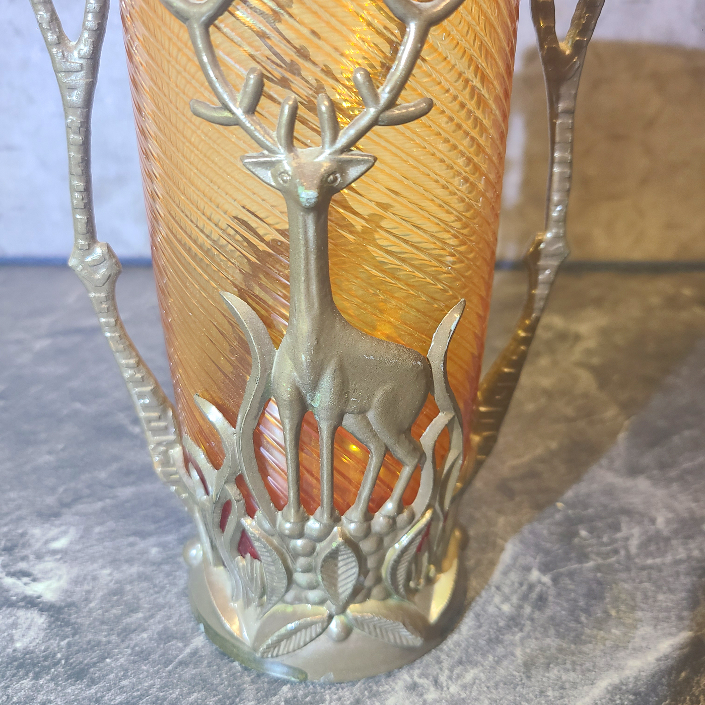 29c Glas mit Messingmontur.