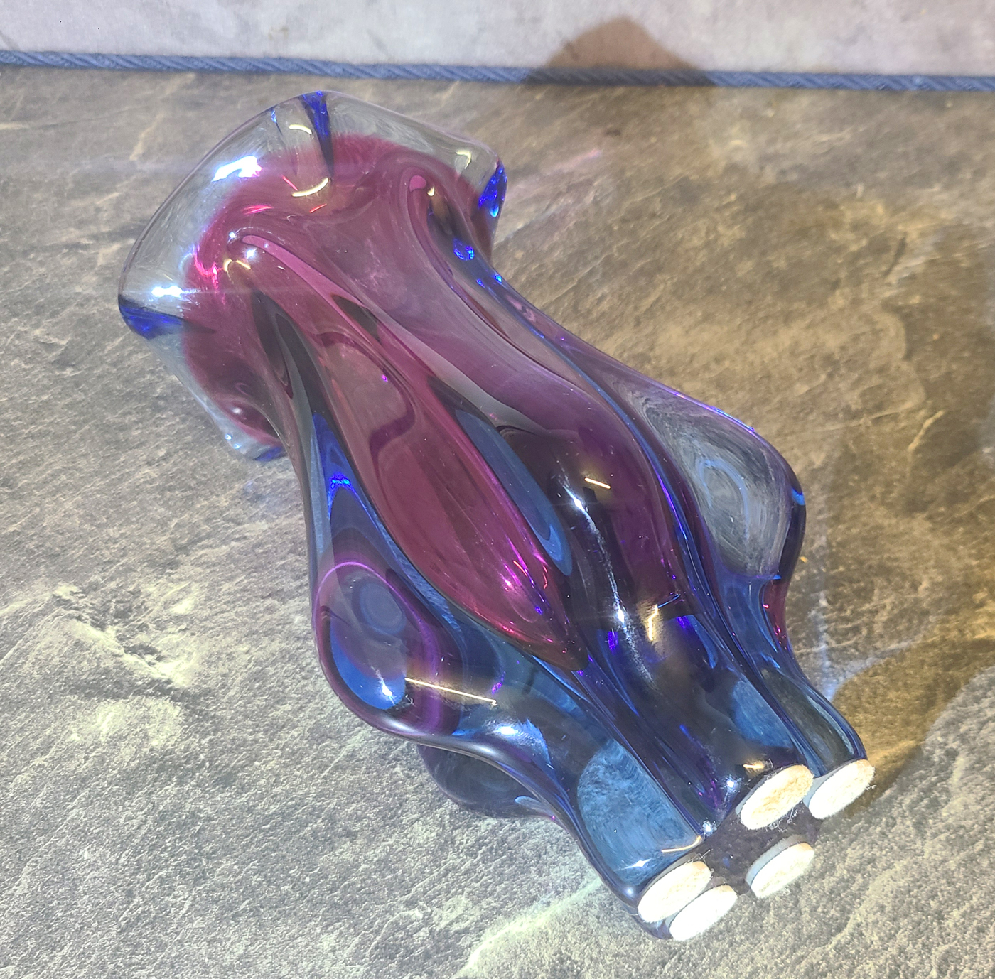 37de Mehrfarbige Glasvase.