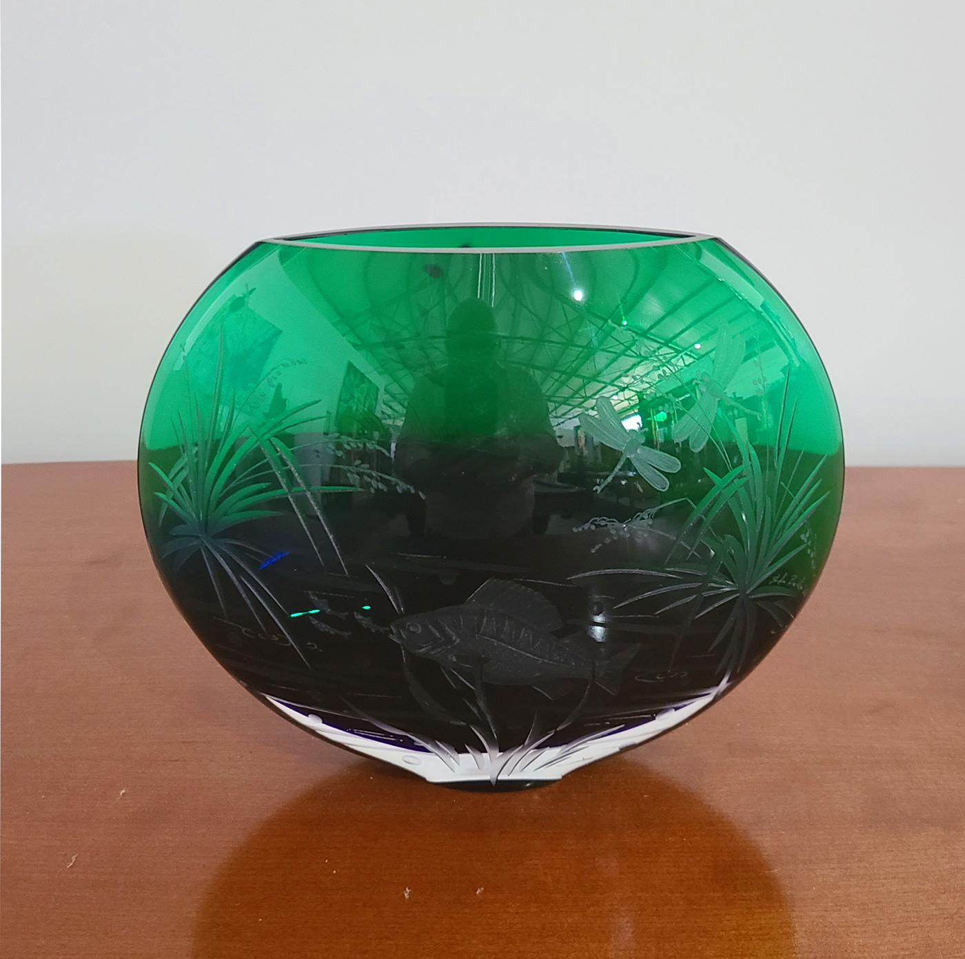 103 Grüne Designerglasvase.