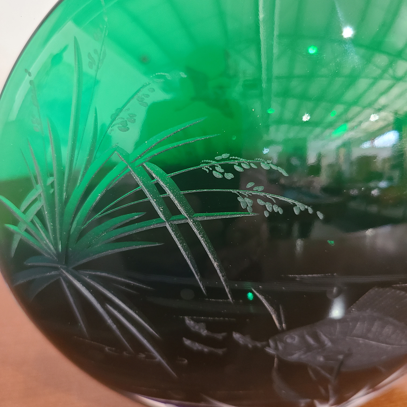 103b Grüne Designerglasvase.