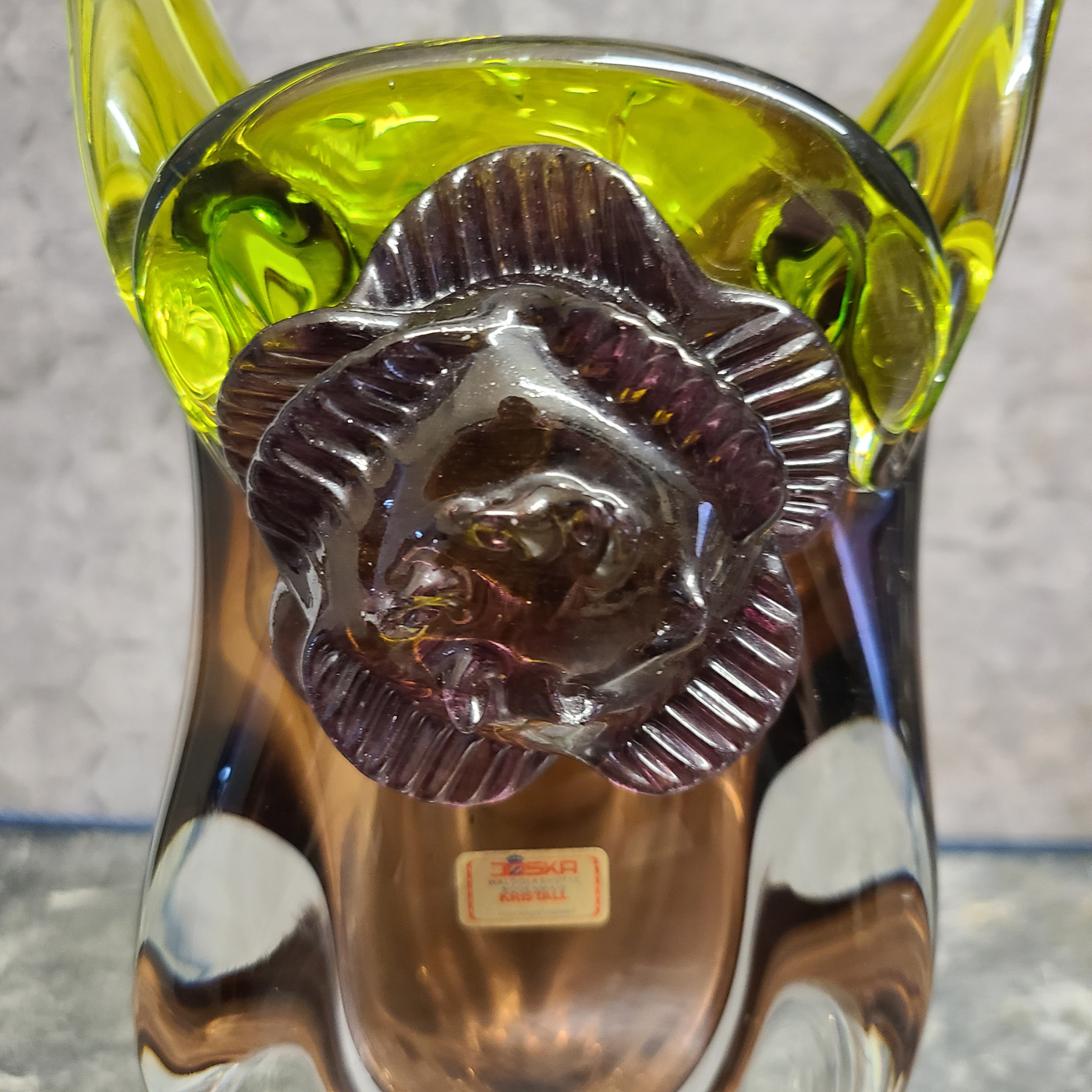 106b Große Mundgeblasene Vase.
